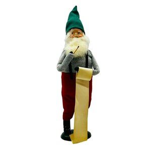 Byers Choice Working Santa Pencil List 1985 Bumpy Base 13‎ inch Suspenders